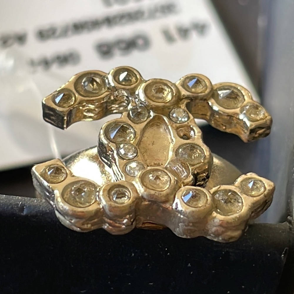 Chanel resin cc logo crystal gold ring - Picture 7 of 10